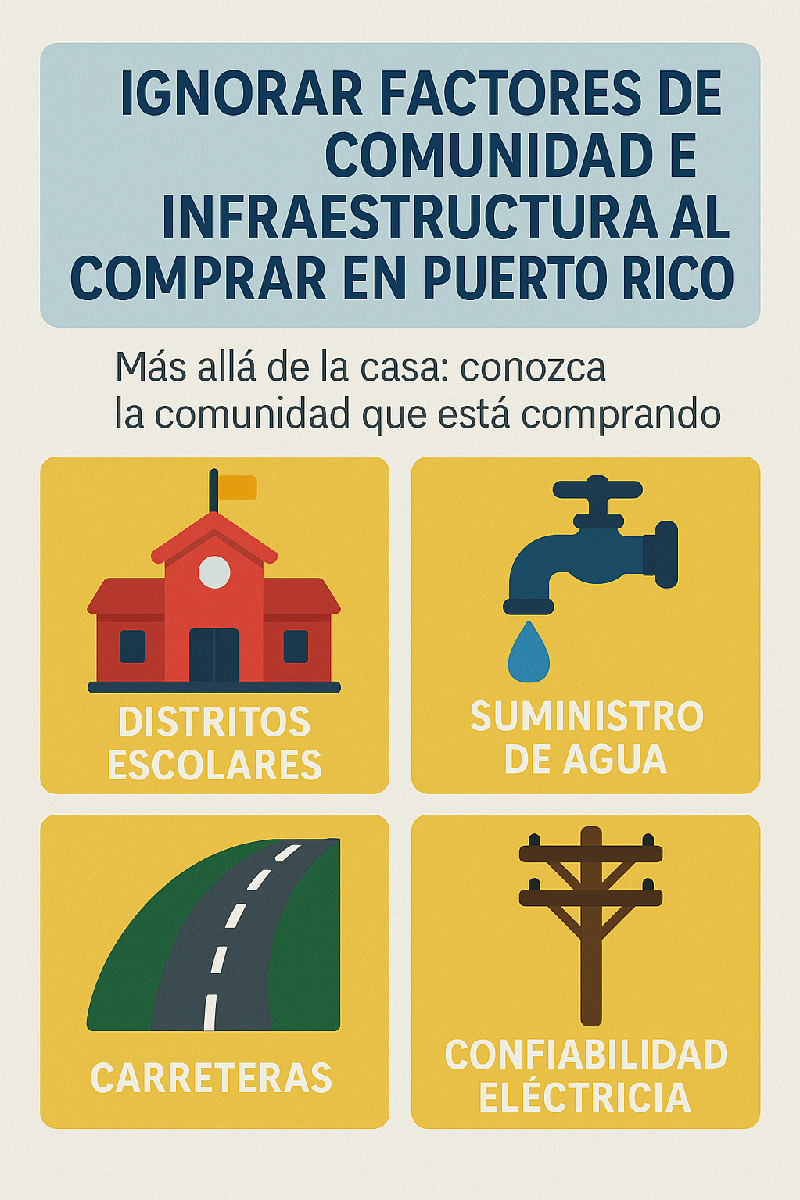 Ignorar Factores de Comunidad e Infraestructura al Comprar en Puerto Rico